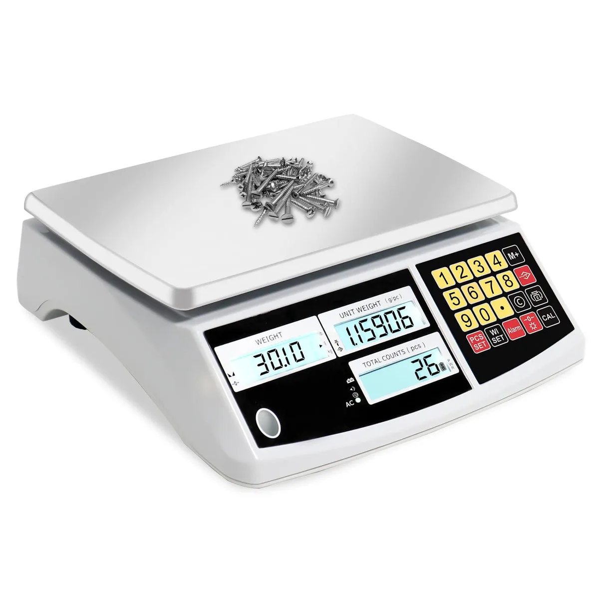 Silver counting scale with backlit LCD display, pack of twelve
