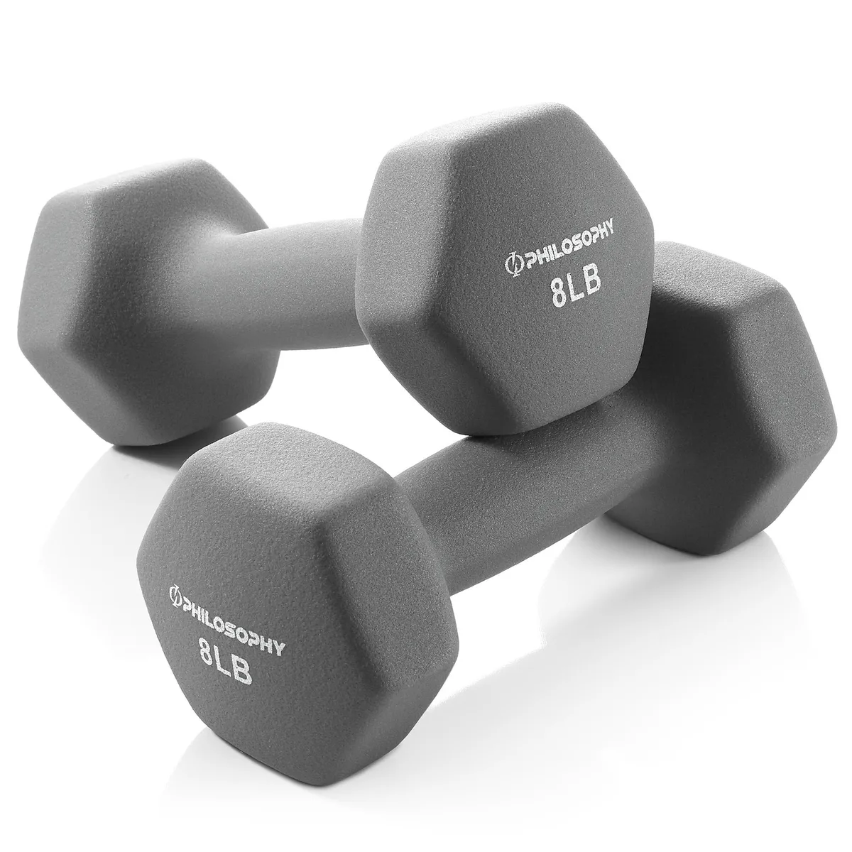Philosophy Gym Philosophy Gym Neoprene Dumbbells 8 lb Pair 16 lb Total Grey XX-Large — product photo