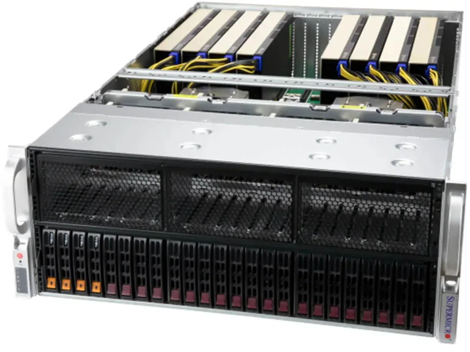 Supermicro Supermicro AS -4125GS-TNRT-G1 rack server dual EPYC 9124 16C 3.00GHz 1.5TB DDR5 1.9TB NVMe 2x L40S — product photo