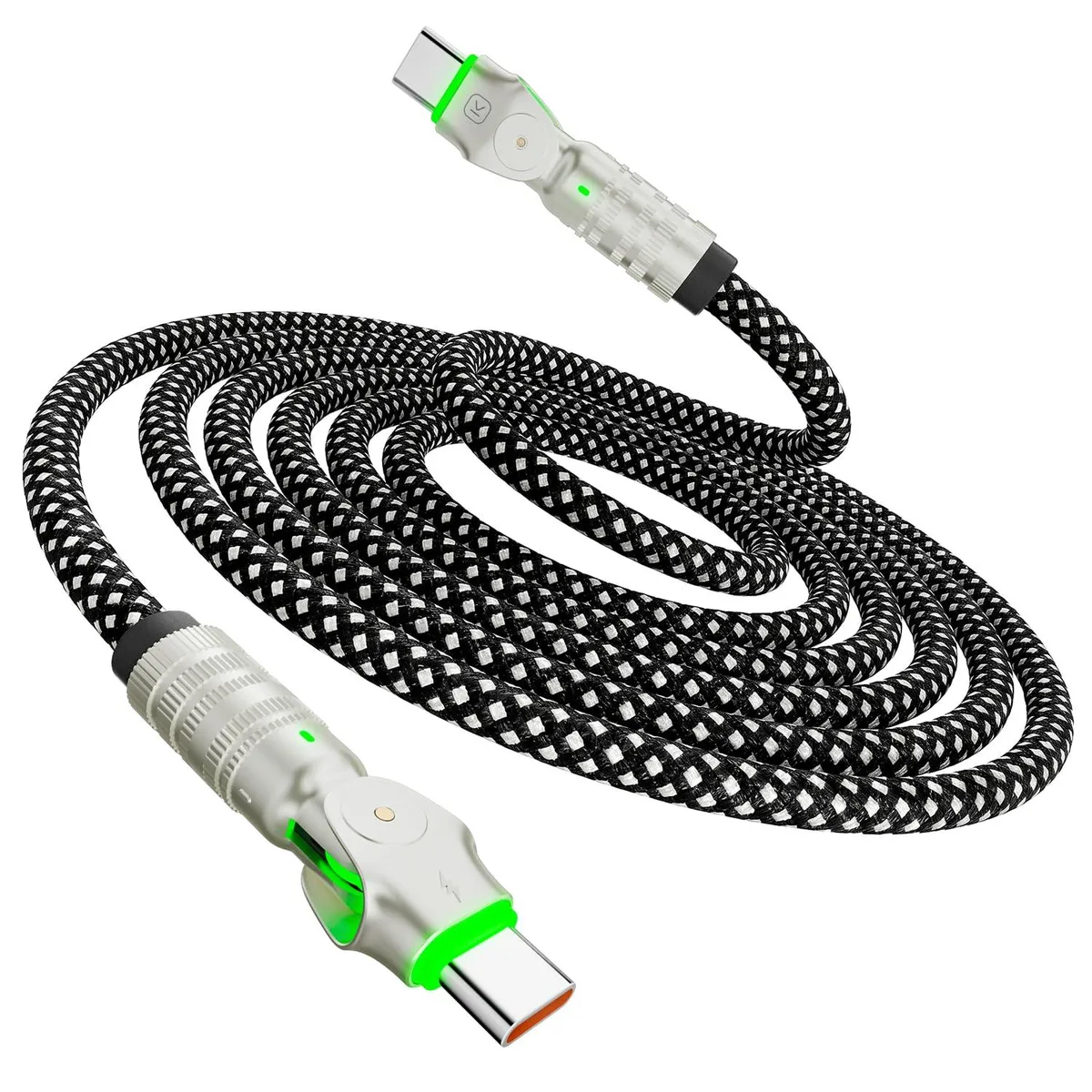 No Sew No Sew USB C to USB C Cable 10ft 240W Braided 180° Rotating — product photo
