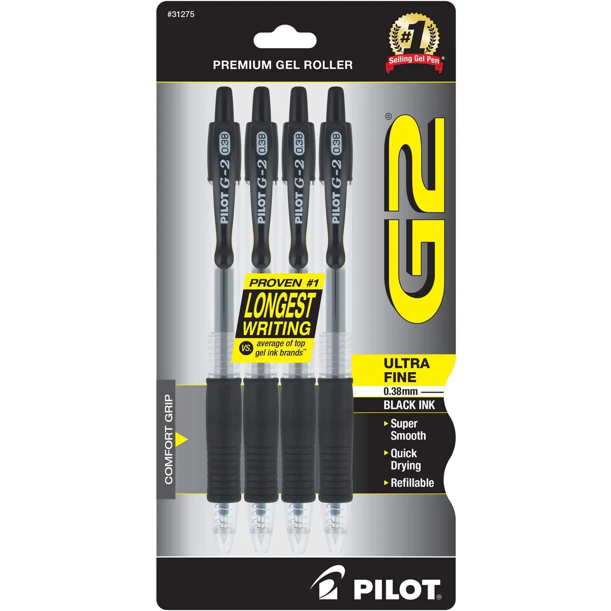 Pilot G2 Gel Pen 0.38 mm Blue 4-Pack — product photo