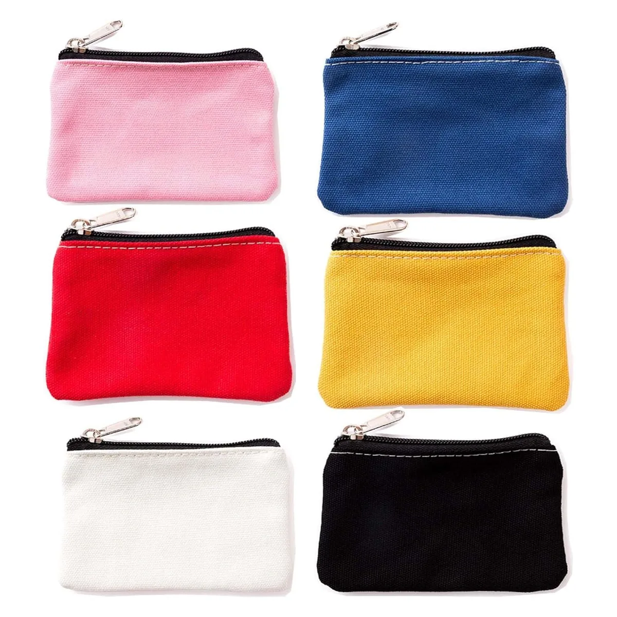wdcfxy 6 Pack Canvas Coin Purse 3.1x5.1in Multi Colors — product photo