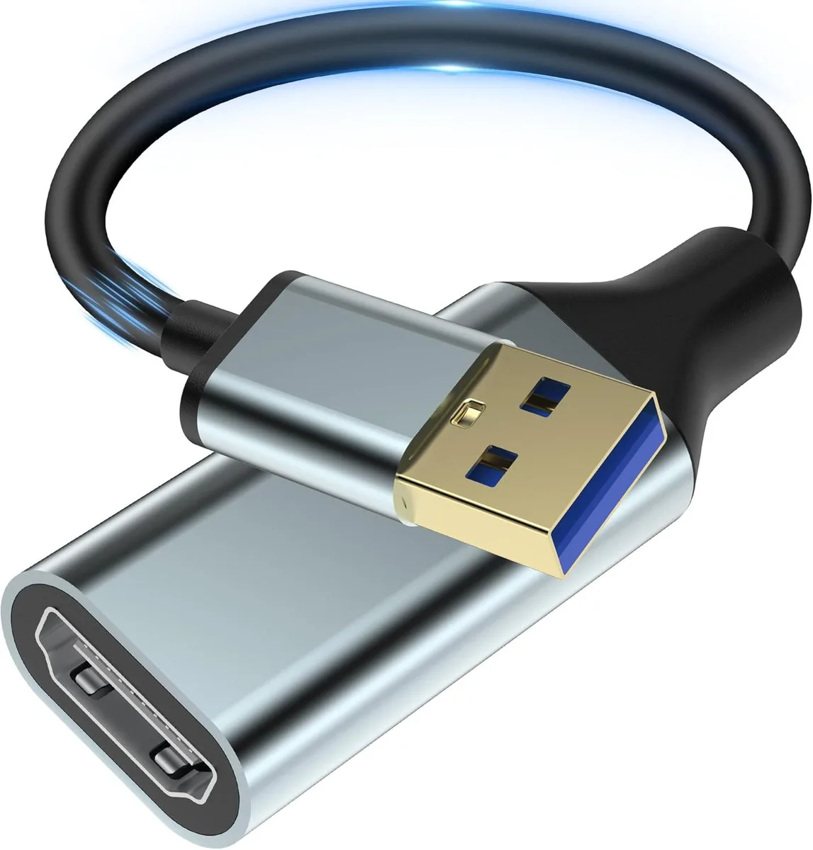 FLEANE FLEANE USB 3.0 to HDMI adapter 1080p 60Hz built-in driver laptop monitor TV MacOS Windows — product photo