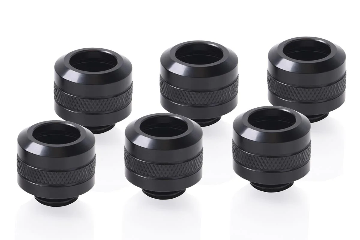 Alphacool Alphacool 1017626 Eiszapfen PRO 13mm HardTube Fitting G1/4 Six Pack Deep Black — product photo