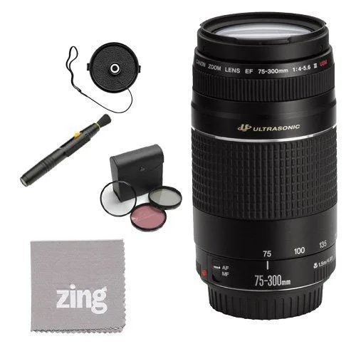 Canon Canon EF 75-300mm f/4-5.6 III USM Telephoto Zoom Lens Super Accessory Saver Kit — product photo