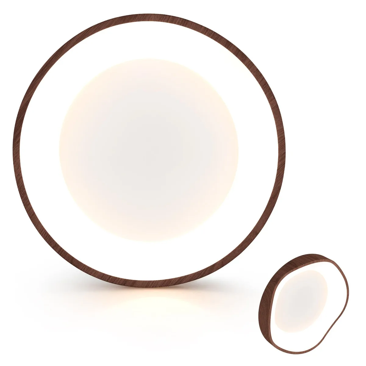SlickBlue SlickBlue 24W 3000K LED Flush Mount Wood Pattern Brown — product photo