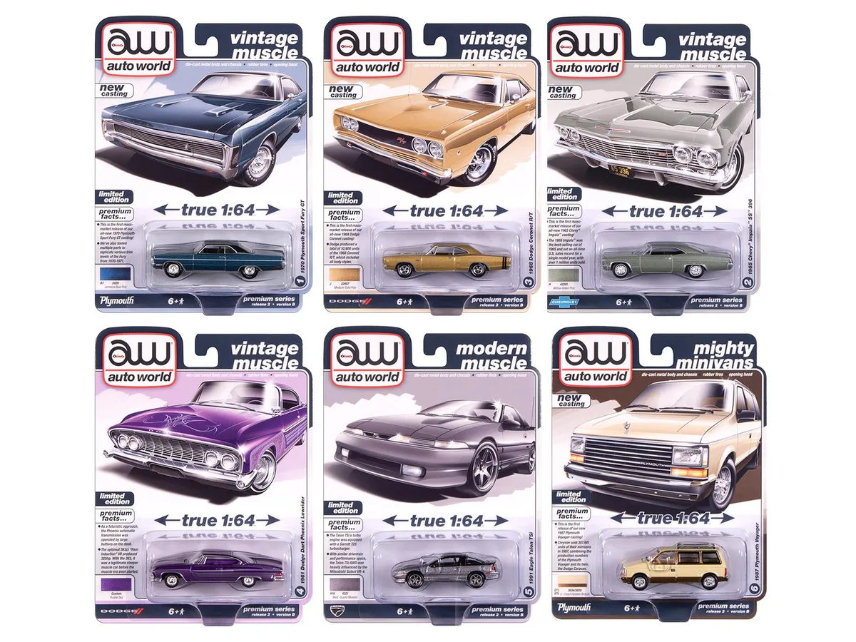 auto world Auto World Premium 2025 Release 2 Set B 6-Piece 1/64 Diecast Car Set — product photo