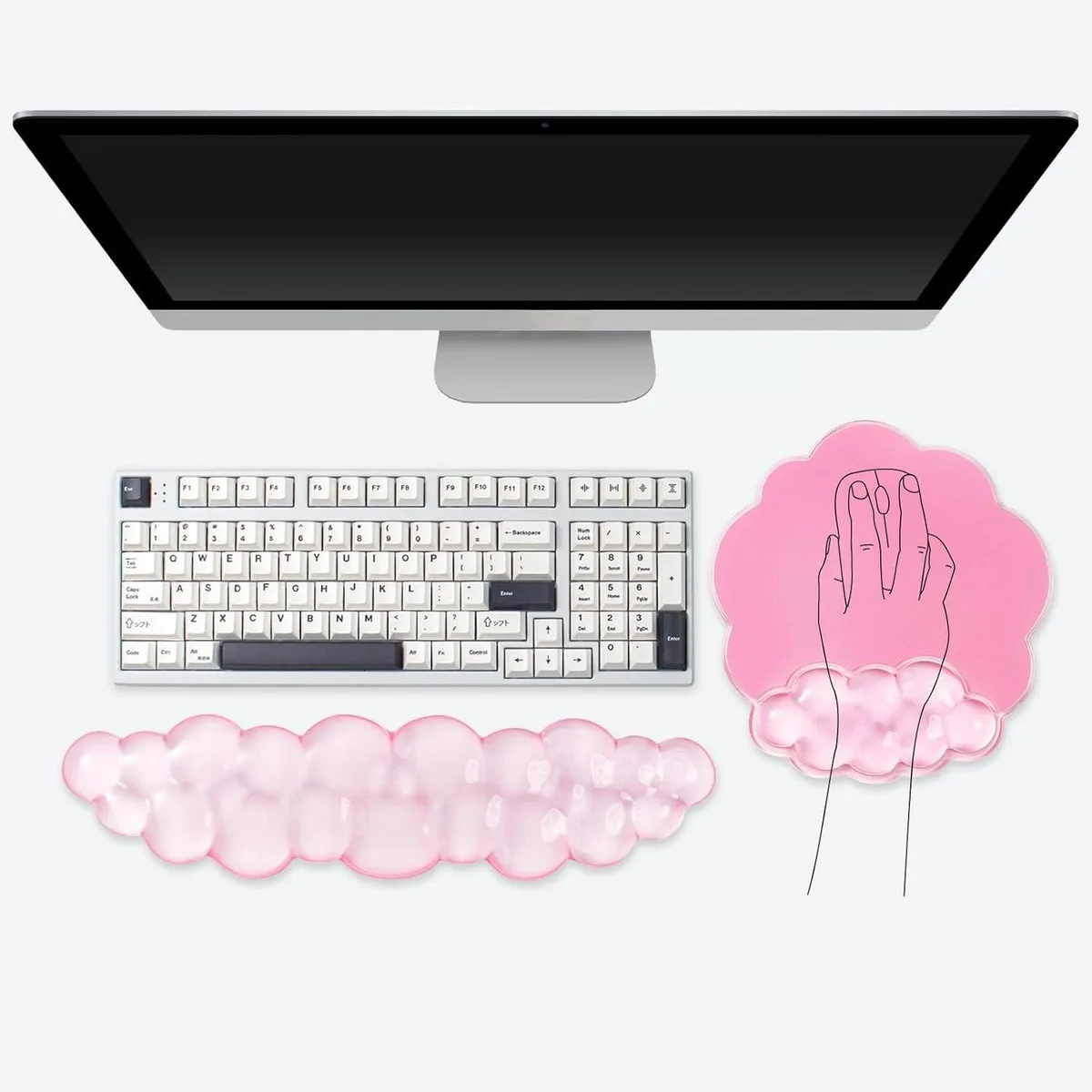 Kenuco Kenuco Pink Cloud Gel Wrist Rest Set Mouse Pad — product photo