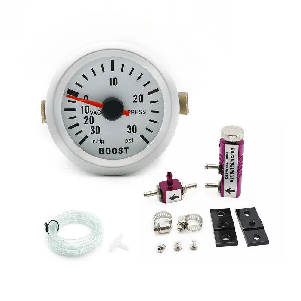 Dyno Racing Dyno Racing 52mm Boost Gauge Kit Blue LED 30 PSI Purple Controller — product photo