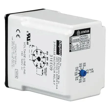 Dayton Dayton PMPU-FA8B18 Phase Monitor Relay 190-500V AC 8 Pin 10A — product photo