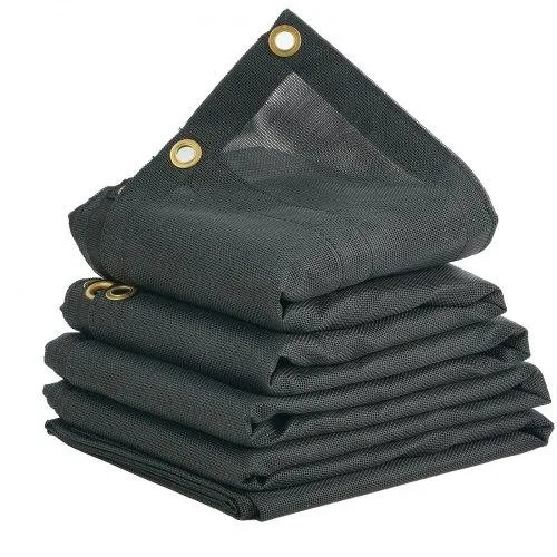 VEVOR VEVOR Dump Truck Mesh Tarp 7 x 22 ft PVC Coated Black 5.5" 18oz Double Pocket Brass Grommets — product photo