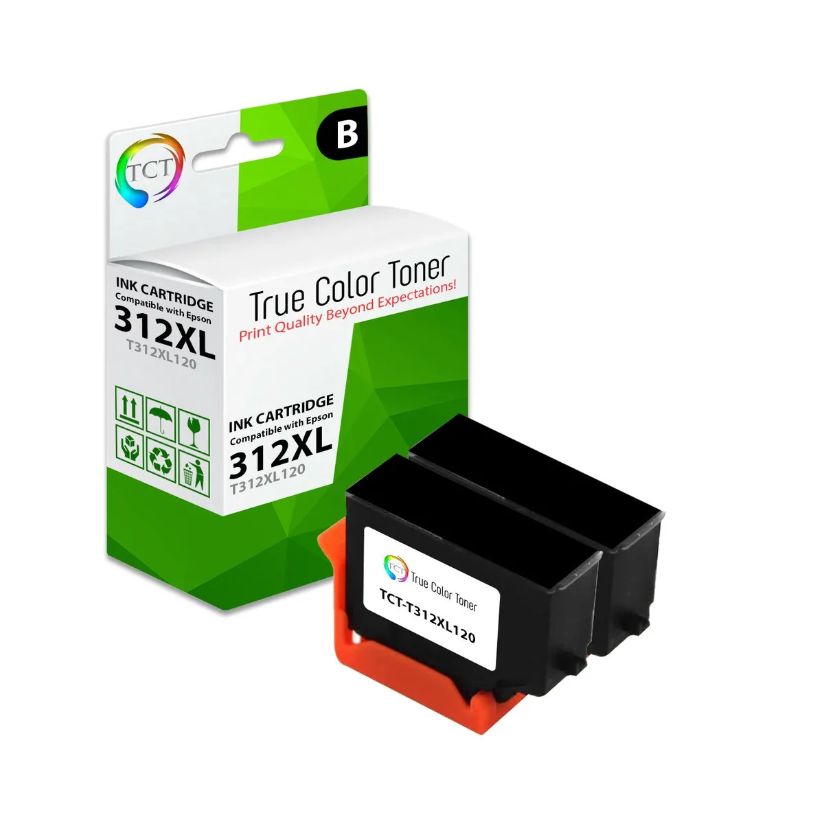 True Color Toner True Color Toner T312XL120 Black Ink Cartridge 2-Pack 500 Pages — product photo