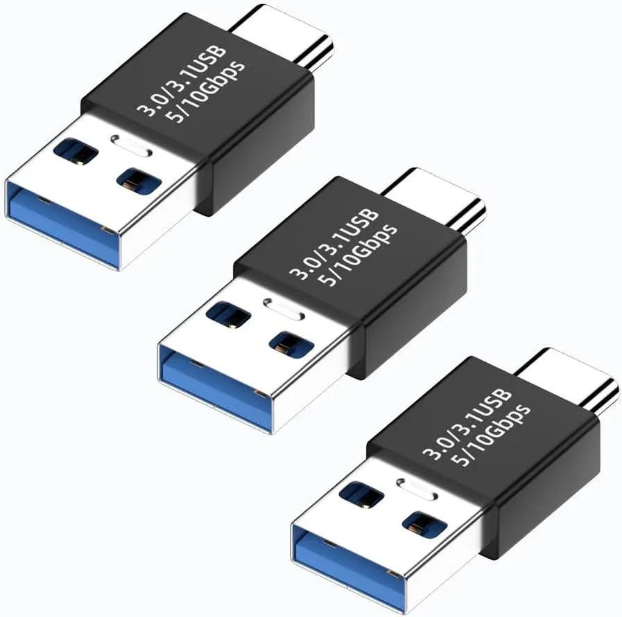 Brainwavz Brainwavz USB 3.1 Male to USB C Male Adapter Black 3 Pack — product photo