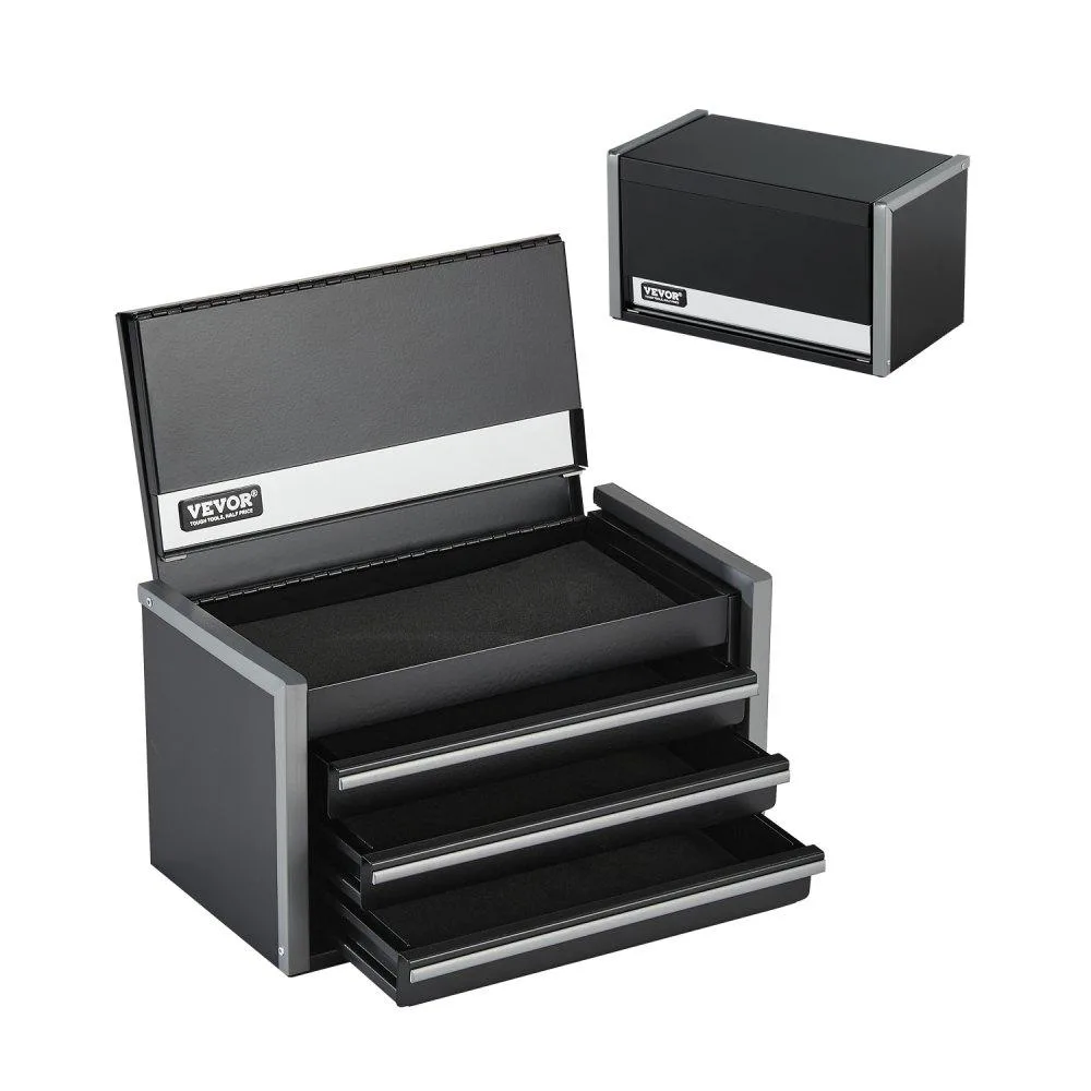 VEVOR VEVOR TBHG-913BK 8.6 in 3-Drawer Metal Tool Box Black — product photo