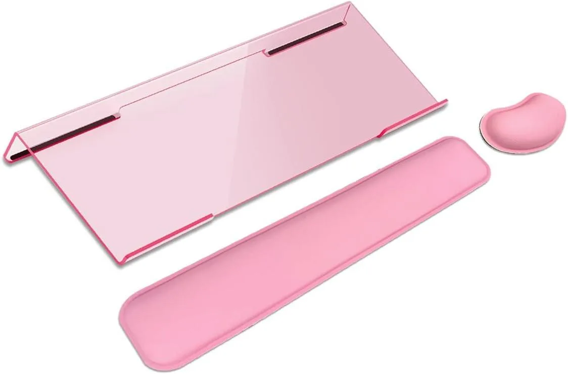 Emerson Emerson Keyboard Wrist Rest Stand Set Pink 16.85L x 5.5W x 1.63H — product photo
