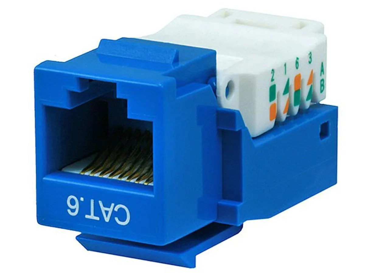 Monoprice Inc. Monoprice 101040 Cat6 RJ45 Toolless Keystone Jack Blue — product photo
