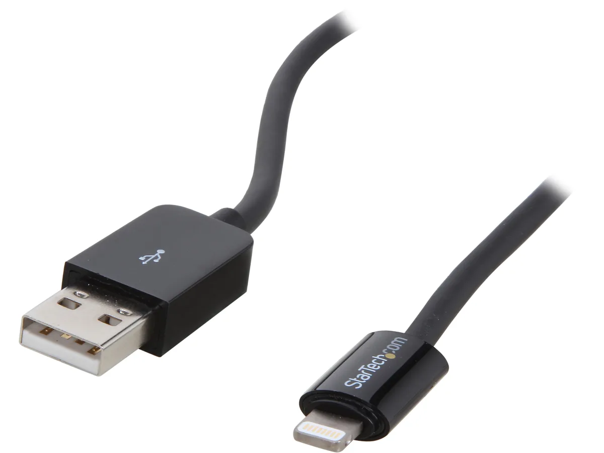 STARTECH STARTECH USBLT2MB 2m (6 ft) Black Lightning Cable — product photo