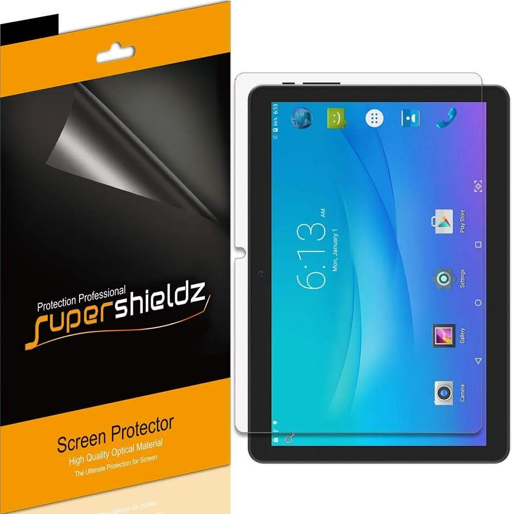 Three clear rectangular screen protectors in a pack
