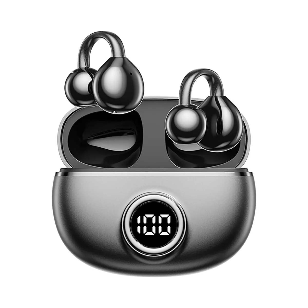 No Sew No Sew QJF-M97 clip-on headphones open ear Bluetooth 5.4 40h 60g black — product photo