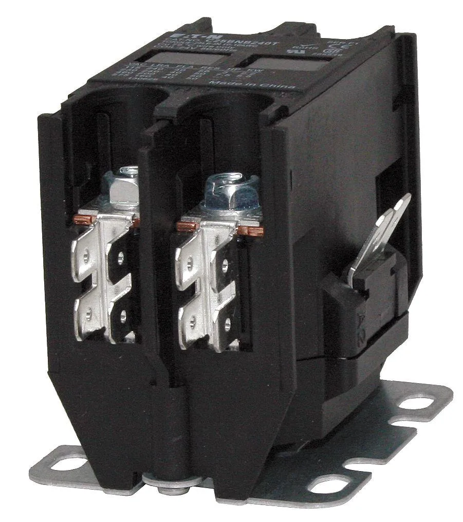 Compact beige rectangular contactor with front terminals, 2.32 inches deep