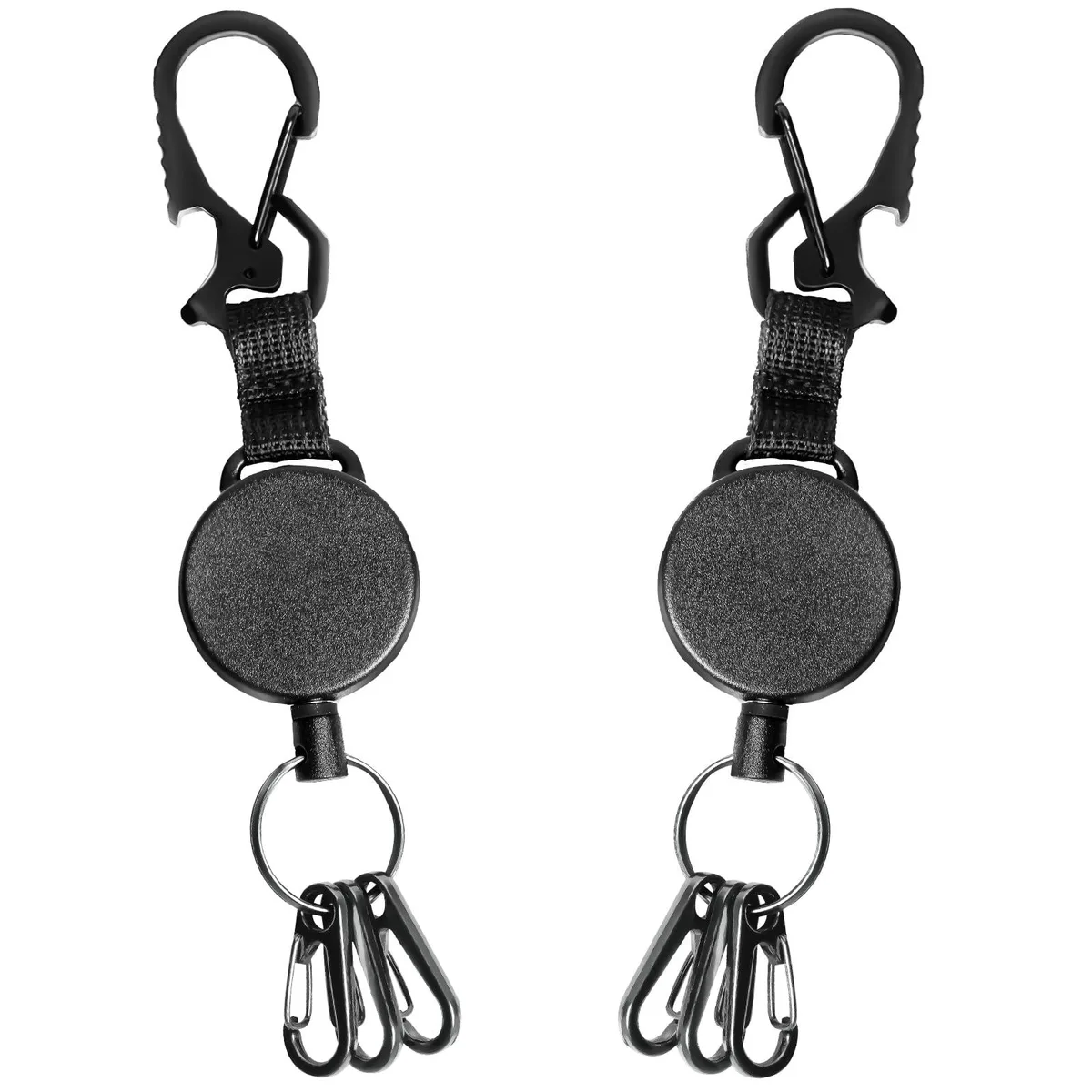 DELSWIN Retractable Keyholder 2 Pack Black 25 Inch 8.0 oz 100000 Pulls — product photo