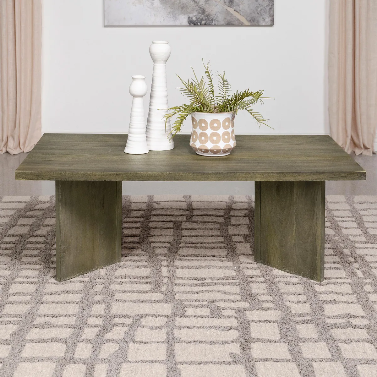 tuphen tuphen Donovan Mango Brown Rectangular Solid Wood Coffee Table — product photo