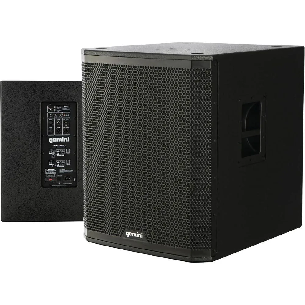 Gemini Sound Gemini Sound ZRX-S18BT 18 inch powered subwoofer 600W RMS 2400W peak Bluetooth — product photo