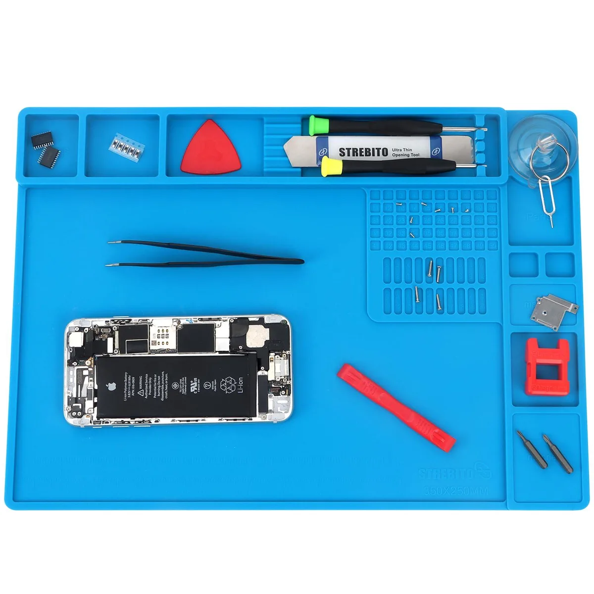 Vszerda Vszerda Soldering Mat 13.8" x 9.9" Heat Resistant 932°F Magnetic 70 Compartments — product photo