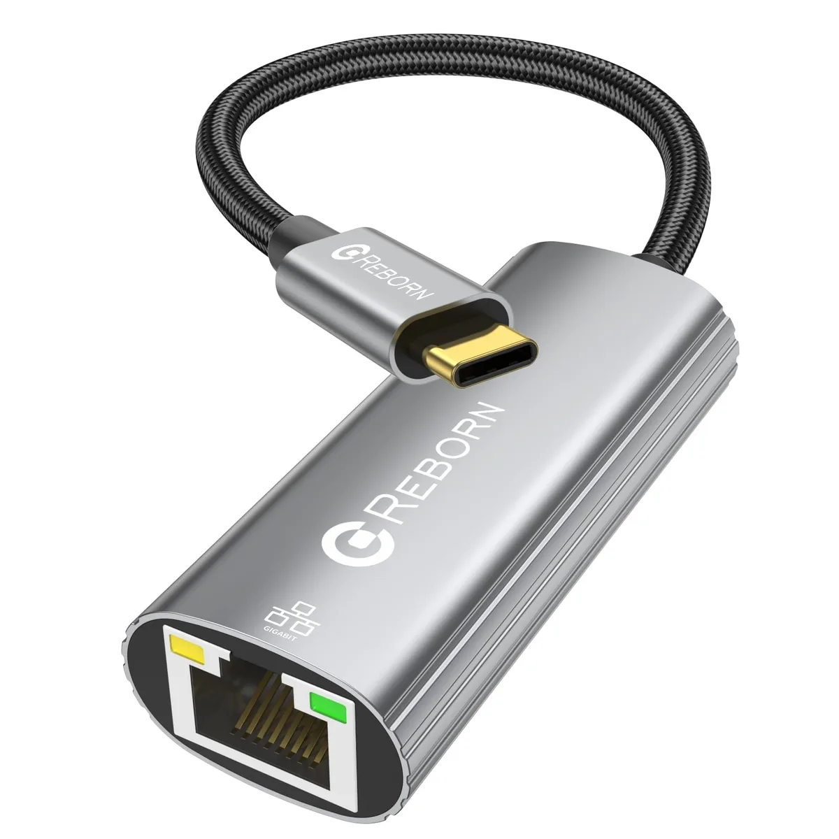 No Sew No Sew USB-C to RJ45 Gigabit Ethernet Adapter Silver — product photo