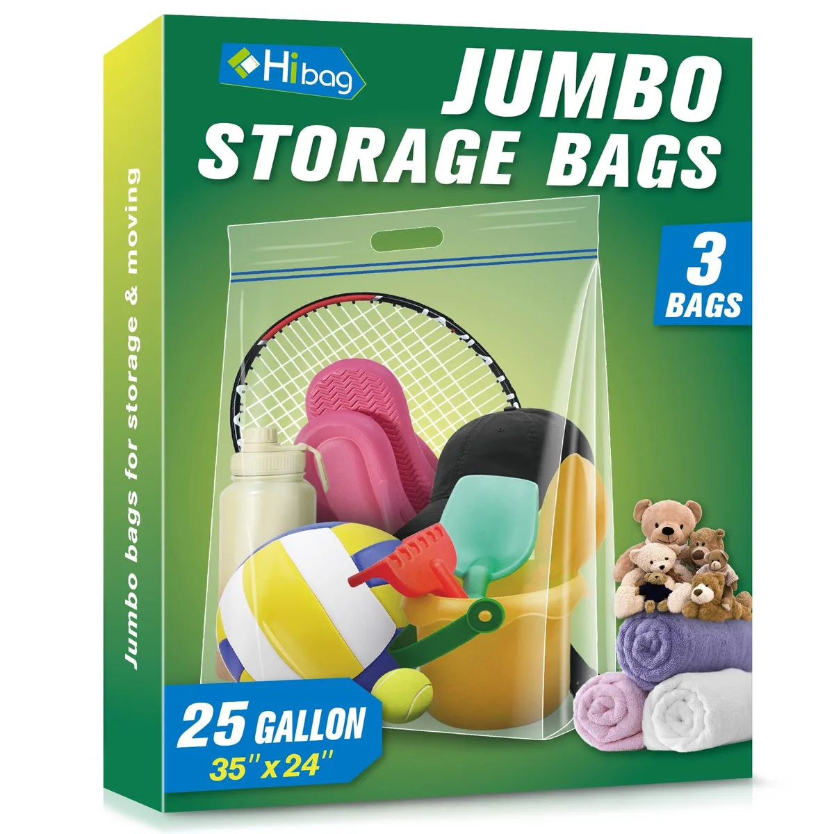  Samsill 25 gal Jumbo Storage Bags 35 x 24 in 3 pack — product photo