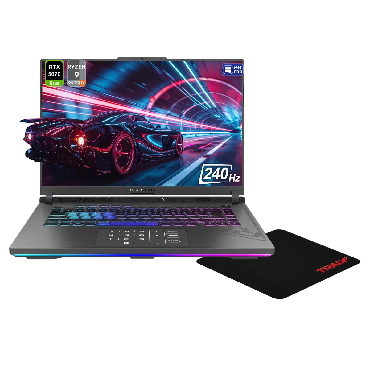 ASUS ASUS ROG Strix G16 laptop AMD Ryzen 9 9955HX 16 GB DDR5 2 TB RTX 5070 16" WUXGA 165 Hz Eclipse Gray — product photo