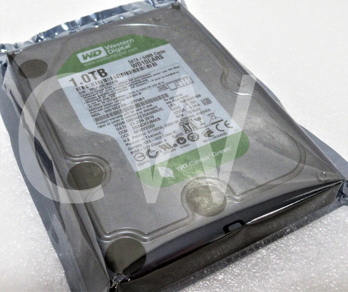 Western Digital Western Digital Caviar Green WD10EARS 1TB 5400RPM 64MB 3.5" SATA internal hard drive — product photo