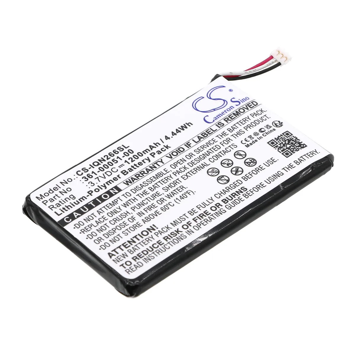 CameronSino CameronSino cell phone battery 1200mAh 3.7V for Garmin Nuvi 2660LMT 2669LMT — product photo