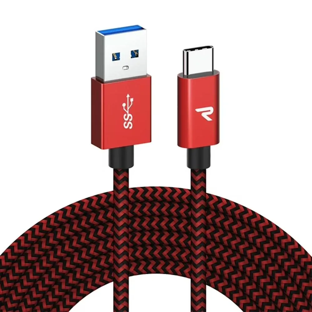 Redpepper Redpepper 2-Pack 3.3ft USB 3.0 to USB-C Cable Red Black — product photo