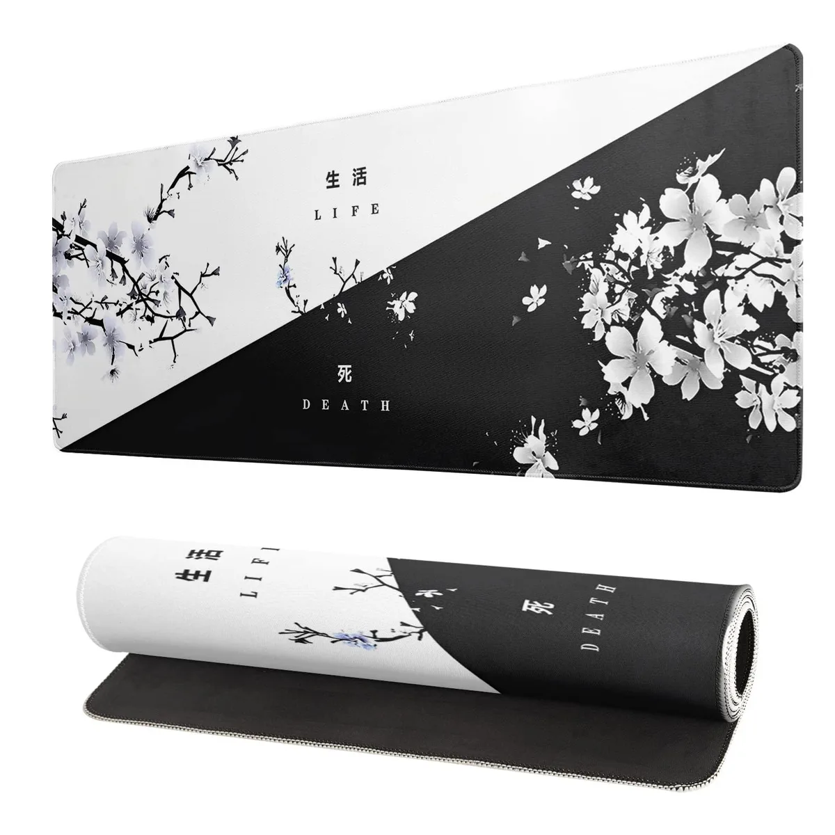  iSkin zyh1020mousep2 Black and White Cherry Blossom Mouse Pad 31.5x11.8 Inch — product photo