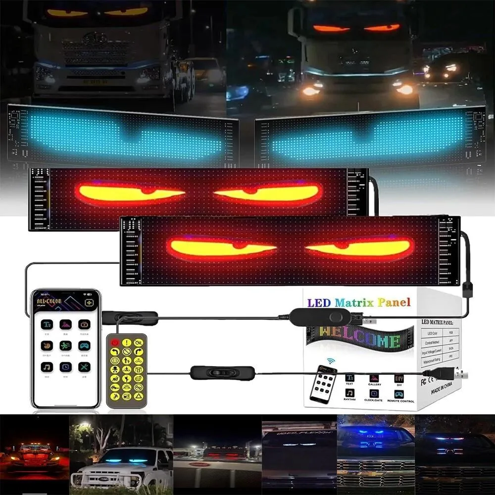RAYBESTOS UNBRANDED RAYBESTOS UNBRANDED 2X Devil Eyes LED Display 96x20px IP68 13ft USB — product photo