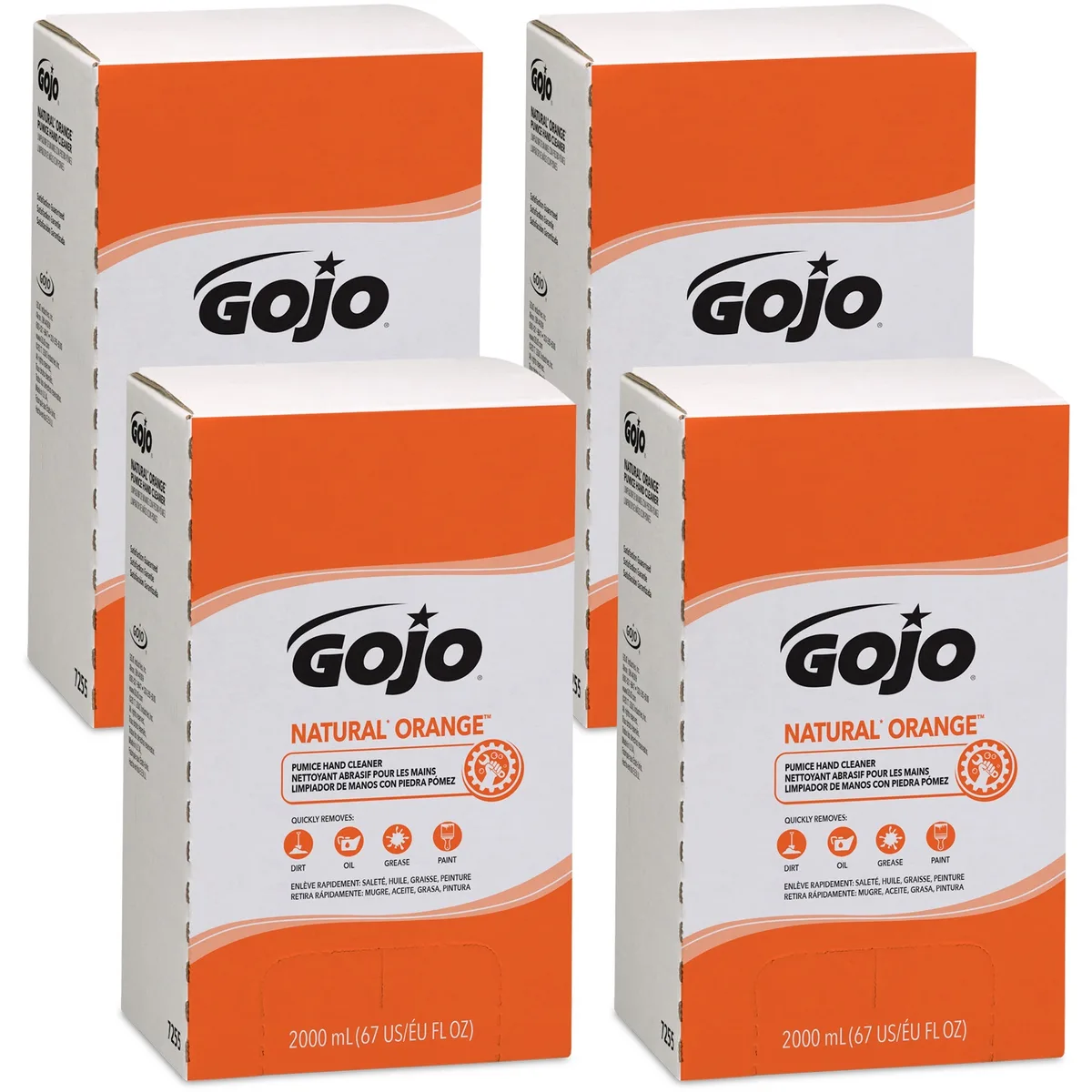 GOJO GOJO 725504 Natural Orange Pumice Hand Cleaner Refill 2.11 quart 4/Carton skin care — product photo