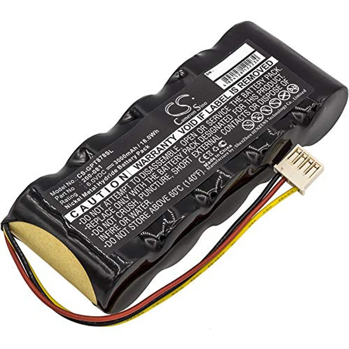  Cameron Sino 3000mAh 6.0V Nickel-Zinc Battery for Panametrics PT878 PN 200-081 — product photo