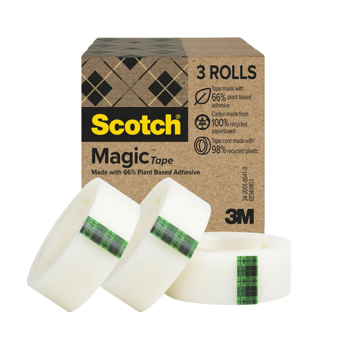  Scotch 812-3P Magic Greener Tape .75 in x 900 in 3 Rolls — product photo