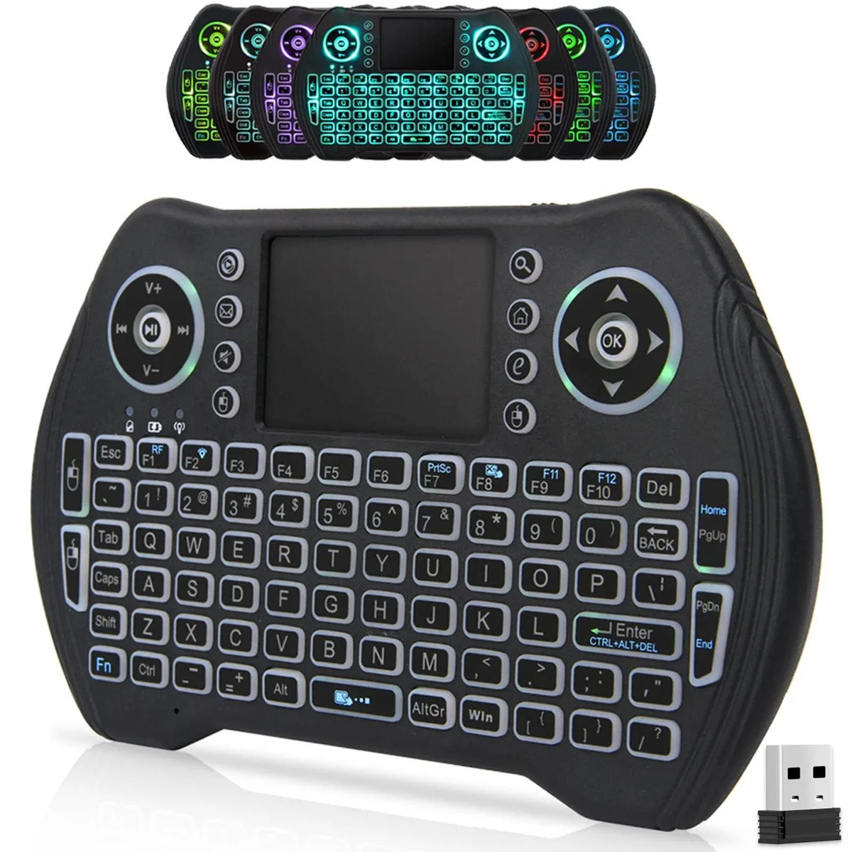  Blackmore Mini Wireless Keyboard Touchpad Mouse Combo RGB Backlit 2.4GHz USB Dongle — product photo