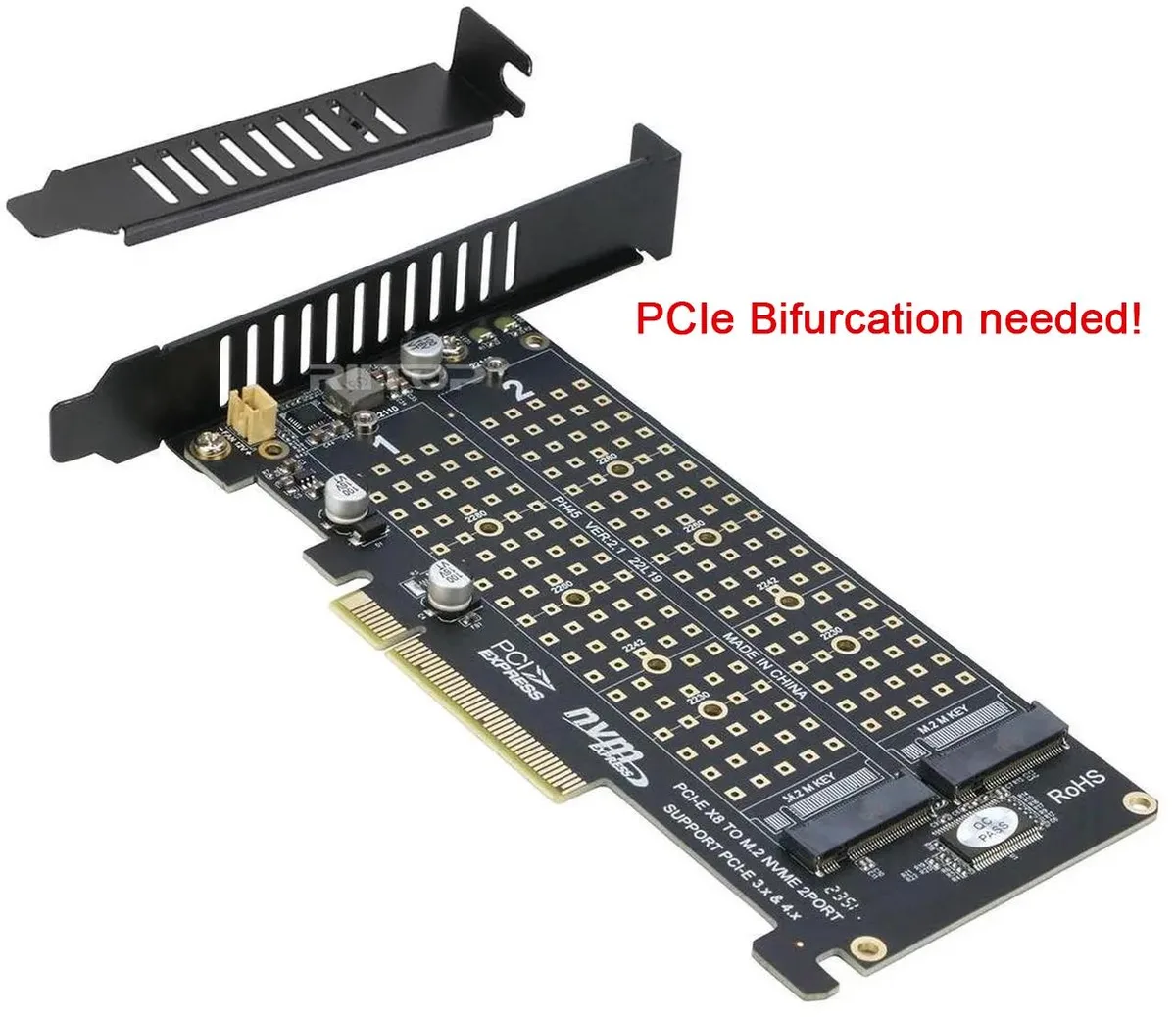 RIITOP RIITOP Dual M.2 NVME PCIe 4.0 X16 Expansion Card — product photo