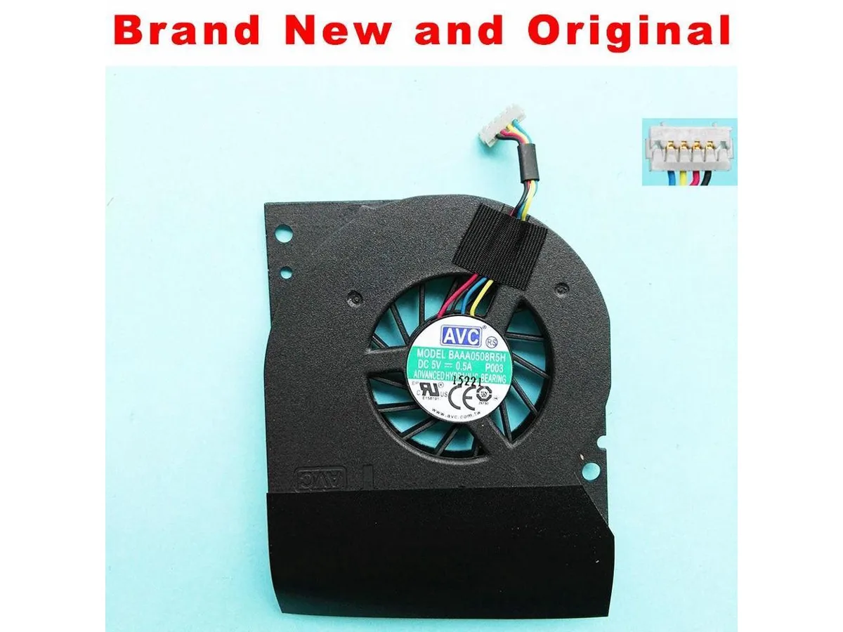 Small black plastic cooling fan with wire leads