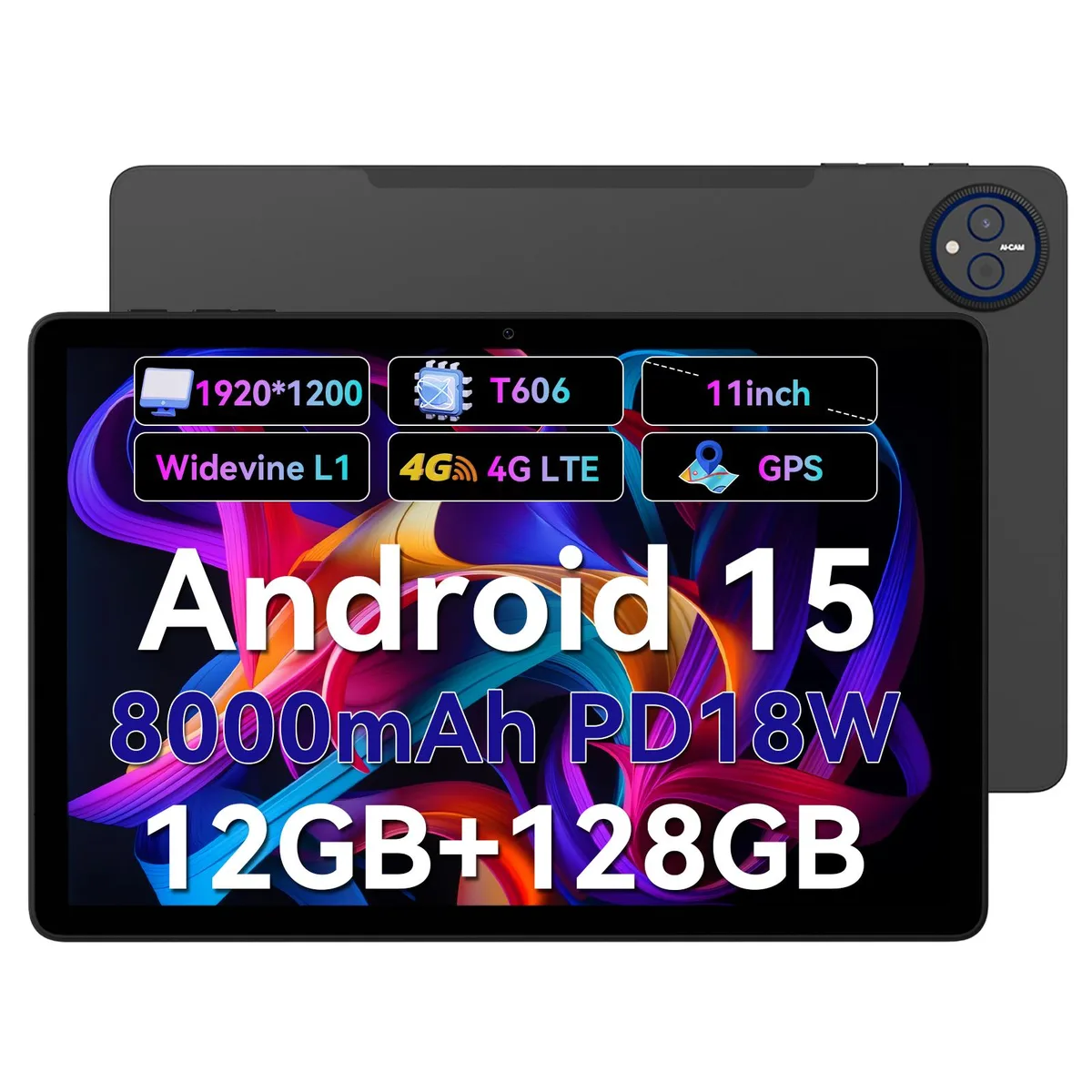 Headwolf Headwolf Wpad7 2025 Android 15 tablet 11 inch 128GB Black — product photo