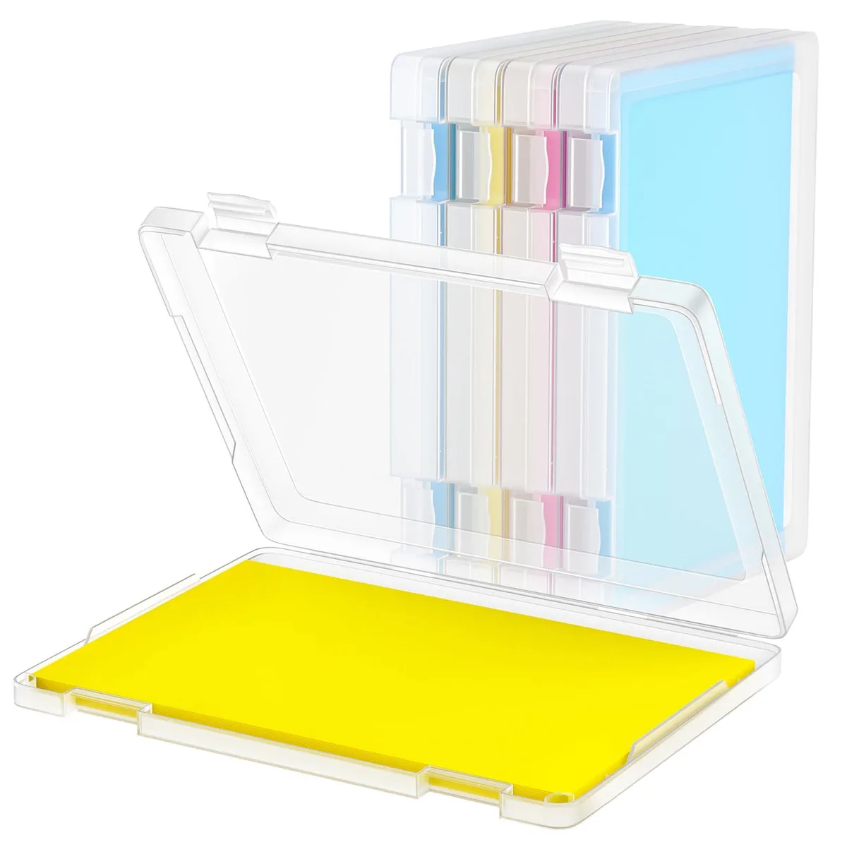 Transparent plastic A4 file box, 12.6 x 9.4 x 0.98 inch, holds 240 sheets