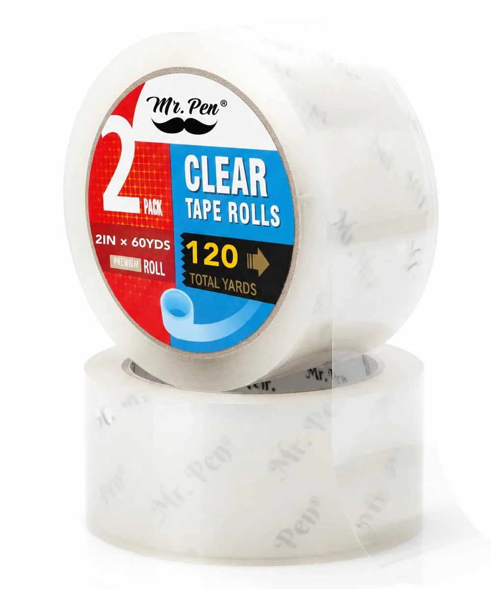  Mr. Pen TK02 Clear Packing Tape 2 Inch 60 Yards 1.9mil 2 Pack — product photo