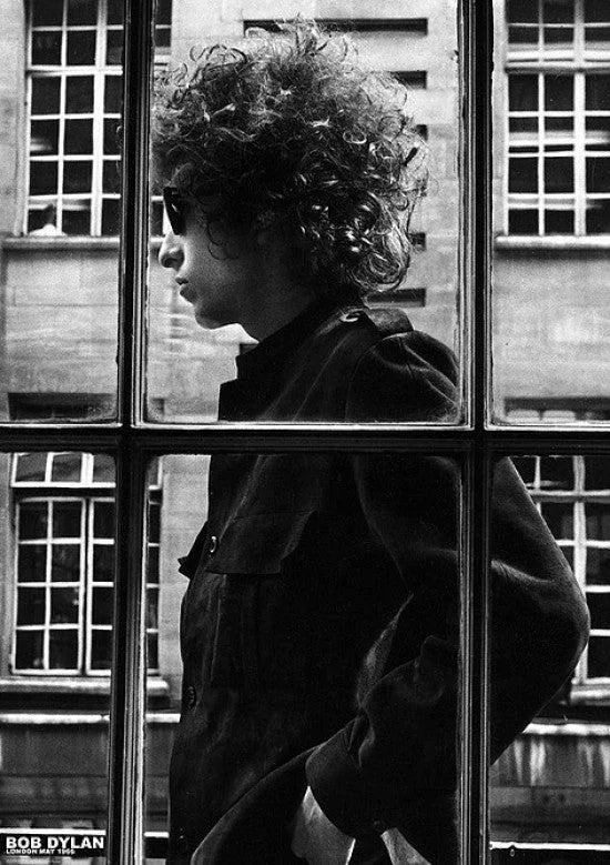Bob Dylan window poster, 24 by 36 inches, frameless paper print