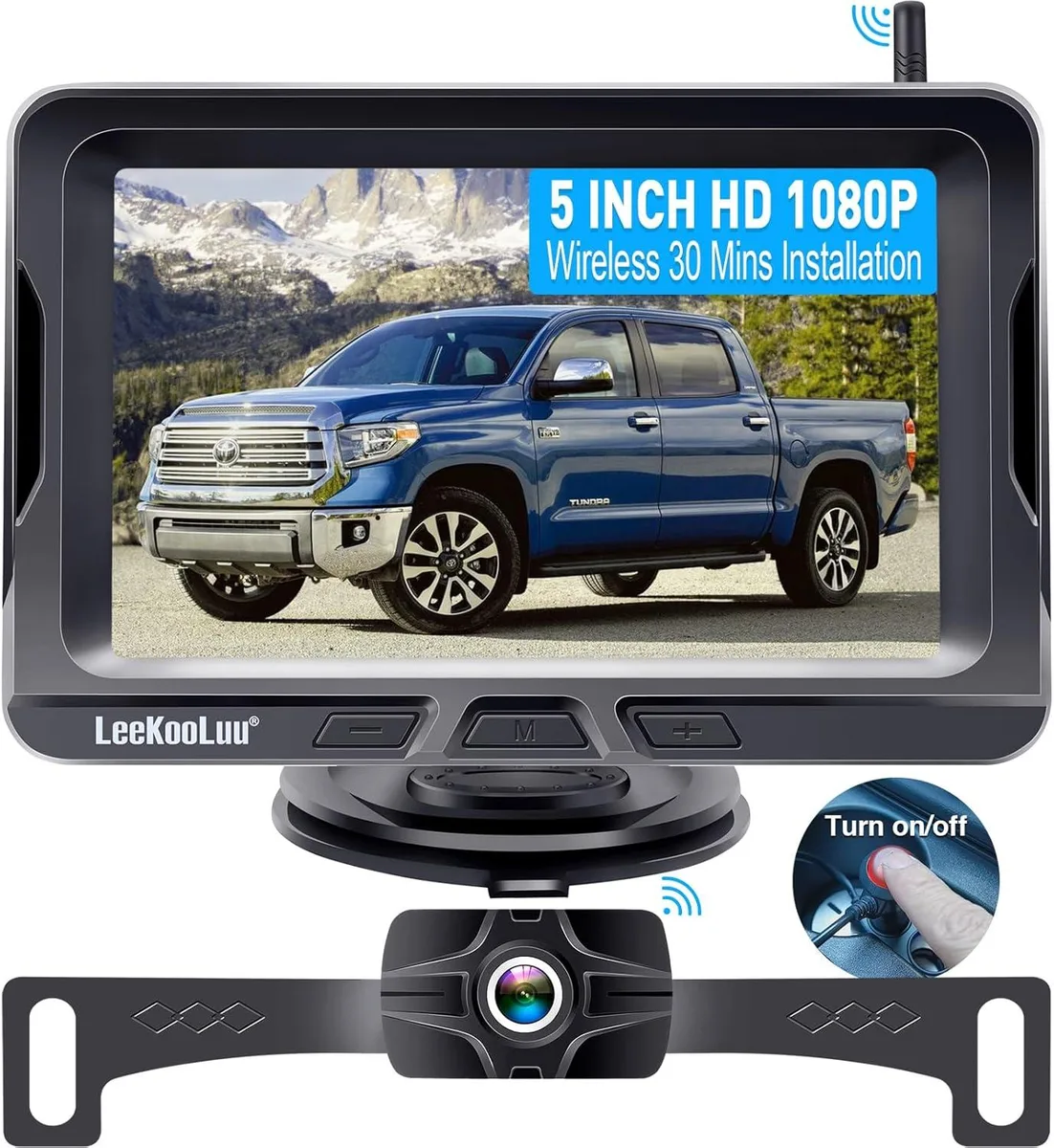 WUQ WUQ Wireless Backup Camera 1080P 5 Inch Monitor Digital Signal Night Vision car electronics accessory — product photo