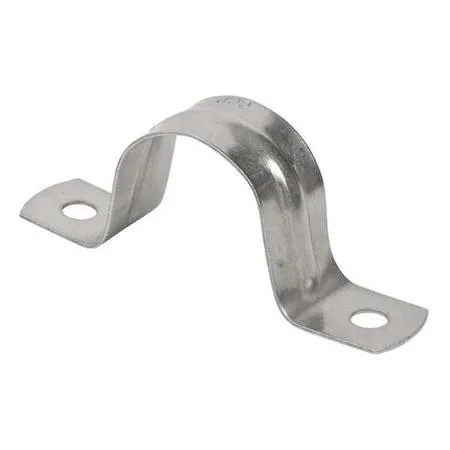 Polished 316 stainless steel two-hole strap for 3 in conduit, 6 13/16 in long