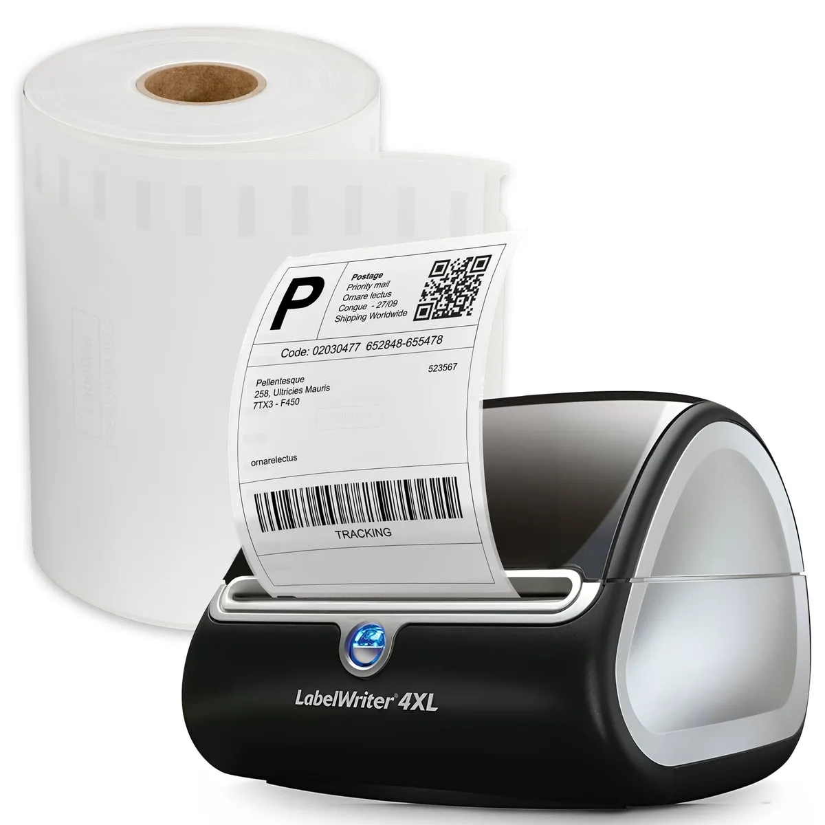 LabelMe LabelMe 4x6 Shipping Labels Roll 250 Perforated Dymo 4XL Compatible — product photo