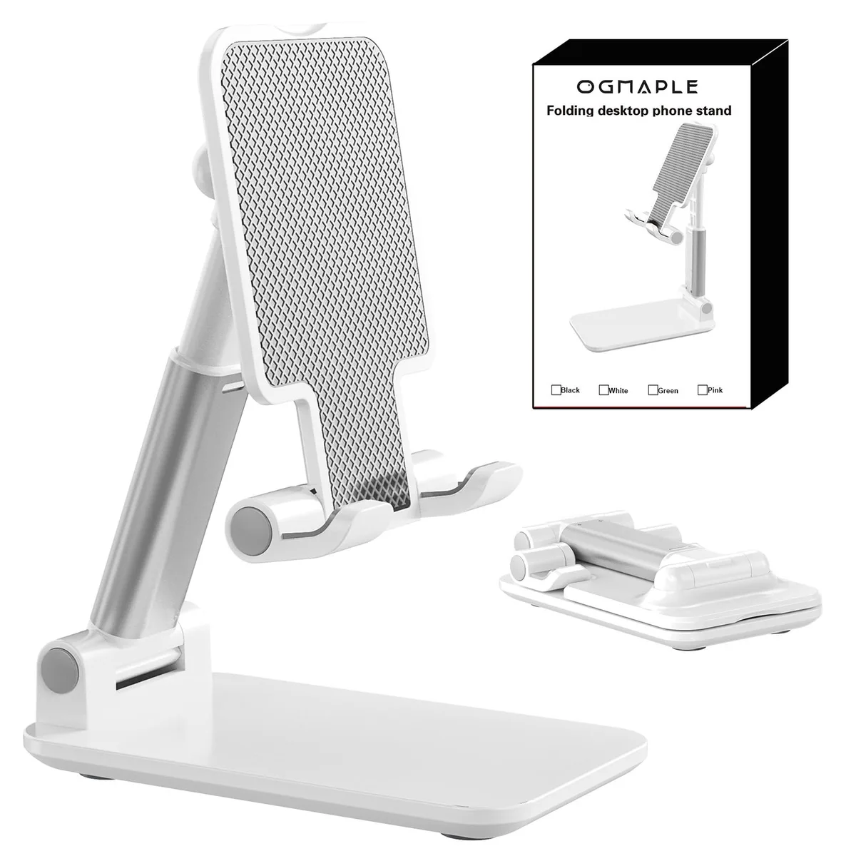  OGMAPLE MT-6 Silver Foldable Desk Phone Mount 4.3 x 2.6 x 1 in — product photo